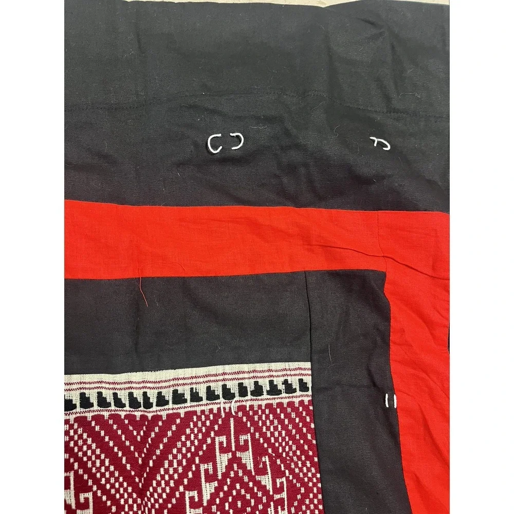 Handwoven Laotian Textile Wall Hanging Black White Red‎ Lao 60